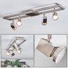 Danil Plafonnier, Spot de plafond LED Nickel mat, 4 lumières
