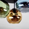 Koyoto Plafonnier, Boule lumineuse 30 cm Bleu, Or, Vert, 3 lumières