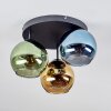 Koyoto Plafonnier, Boule lumineuse 30 cm Bleu, Or, Vert, 3 lumières