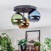 Koyoto Plafonnier, Boule lumineuse 30 cm Bleu, Or, Vert, 3 lumières