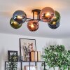Gastor Plafonnier, Boule lumineuse 62 cm Bleu, Vert, Cuivré, 6 lumières