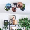Gastor Plafonnier, Boule lumineuse 62 cm Bleu, Vert, Cuivré, 6 lumières