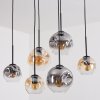 Ripoll Suspension, Boule lumineuse, Suspension Ambre, Clair, Fumé, 6 lumières