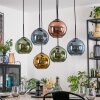 Koyoto Suspension, Boule lumineuse, Suspension Bleu, Or, Vert, Cuivré, 6 lumières