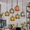 Koyoto Suspension, Boule lumineuse, Suspension Bleu, Or, Vert, Cuivré, 6 lumières