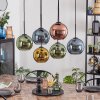 Koyoto Suspension, Boule lumineuse, Suspension Bleu, Or, Vert, Cuivré, 6 lumières