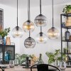 Koyoto Suspension, Boule lumineuse, Suspension Ambre, Clair, Fumé, 6 lumières