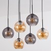 Koyoto Suspension, Boule lumineuse, Suspension Ambre, Fumé, 6 lumières
