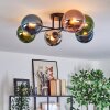 Gastor Plafonnier, Boule lumineuse 62 cm Bleu, Chrome, Vert, Cuivré, Fumé, 6 lumières