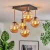 Gastor Plafonnier, Boule lumineuse Or, Noir, 5 lumières