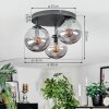 Gastor Plafonnier, Boule lumineuse 30 cm Fumé, 3 lumières