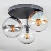 Gastor Plafonnier, Boule lumineuse Ambre, Clair, Fumé, 3 lumières