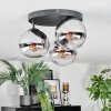 Gastor Plafonnier, Boule lumineuse Chrome, Clair, Fumé, 3 lumières