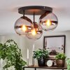 Gastor Plafonnier, Boule lumineuse Chrome, Clair, Fumé, 3 lumières