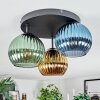 Koyoto Plafonnier, Boule lumineuse Bleu, Or, Vert, 3 lumières