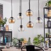Koyoto Suspension, Boule lumineuse, Suspension Ambre, Clair, 6 lumières