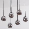 Koyoto Suspension, Boule lumineuse, Suspension Chrome, Fumé, 6 lumières