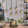 Ripoll Suspension, Boule lumineuse, Suspension Chrome, Clair, Fumé, 6 lumières