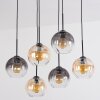 Koyoto Suspension, Boule lumineuse, Suspension Ambre, Clair, Fumé, 6 lumières