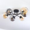 Koyoto Plafonnier, Boule lumineuse Ambre, Clair, Fumé, 6 lumières