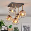 Gastor Plafonnier, Boule lumineuse Or, Noir, 5 lumières