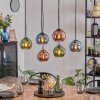 Koyoto Suspension, Boule lumineuse, Suspension Bleu, Vert, Cuivré, 6 lumières