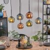 Ripoll Suspension, Boule lumineuse, Suspension Bleu, Vert, Cuivré, 6 lumières