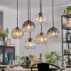 Koyoto Suspension, Boule lumineuse, Suspension Ambre, Clair, Fumé, 6 lumières