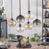 Koyoto Suspension, Boule lumineuse, Suspension Ambre, Clair, Fumé, 6 lumières