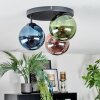 Gastor Plafonnier, Boule lumineuse Bleu, Vert, Cuivré, 3 lumières