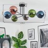 Gastor Plafonnier, Boule lumineuse 80 cm Bleu, Chrome, Vert, Cuivré, Fumé, 6 lumières