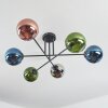 Gastor Plafonnier, Boule lumineuse 80 cm Bleu, Chrome, Vert, Cuivré, Fumé, 6 lumières