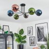 Gastor Plafonnier, Boule lumineuse 80 cm Bleu, Chrome, Vert, Cuivré, Fumé, 6 lumières