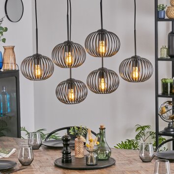 Oravi Suspension, Suspension Noir, 6 lumières