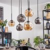 Ripoll Suspension, Boule lumineuse, Suspension Ambre, Fumé, 6 lumières