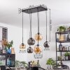 Ripoll Suspension, Boule lumineuse, Suspension Ambre, Fumé, 6 lumières