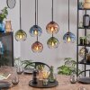 Koyoto Suspension, Boule lumineuse, Suspension Bleu, Vert, Clair, Cuivré, 6 lumières