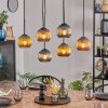 Koyoto Suspension, Boule lumineuse, Suspension Bleu, Or, Cuivré, 6 lumières