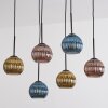 Koyoto Suspension, Boule lumineuse, Suspension Bleu, Or, Cuivré, 6 lumières