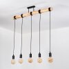 Soungou Suspension, Suspension Écru, Noir, 5 lumières