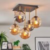 Gastor Plafonnier, Boule lumineuse Or, Noir, 5 lumières
