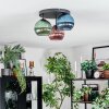 Koyoto Plafonnier, Boule lumineuse Bleu, Vert, Cuivré, 3 lumières