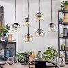 Koyoto Suspension, Boule lumineuse, Suspension Ambre, Clair, Fumé, 6 lumières