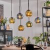 Ripoll Suspension, Boule lumineuse, Suspension Bleu, Or, Vert, 6 lumières