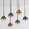 Koyoto Suspension, Boule lumineuse, Suspension Bleu, Or, Vert, Clair, 6 lumières