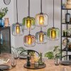 Lauden Suspension, Suspension Ambre, Bleu, Vert, Clair, Cuivré, 6 lumières