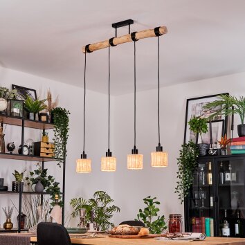 Cavaca Suspension, Suspension Écru, Noir, 4 lumières