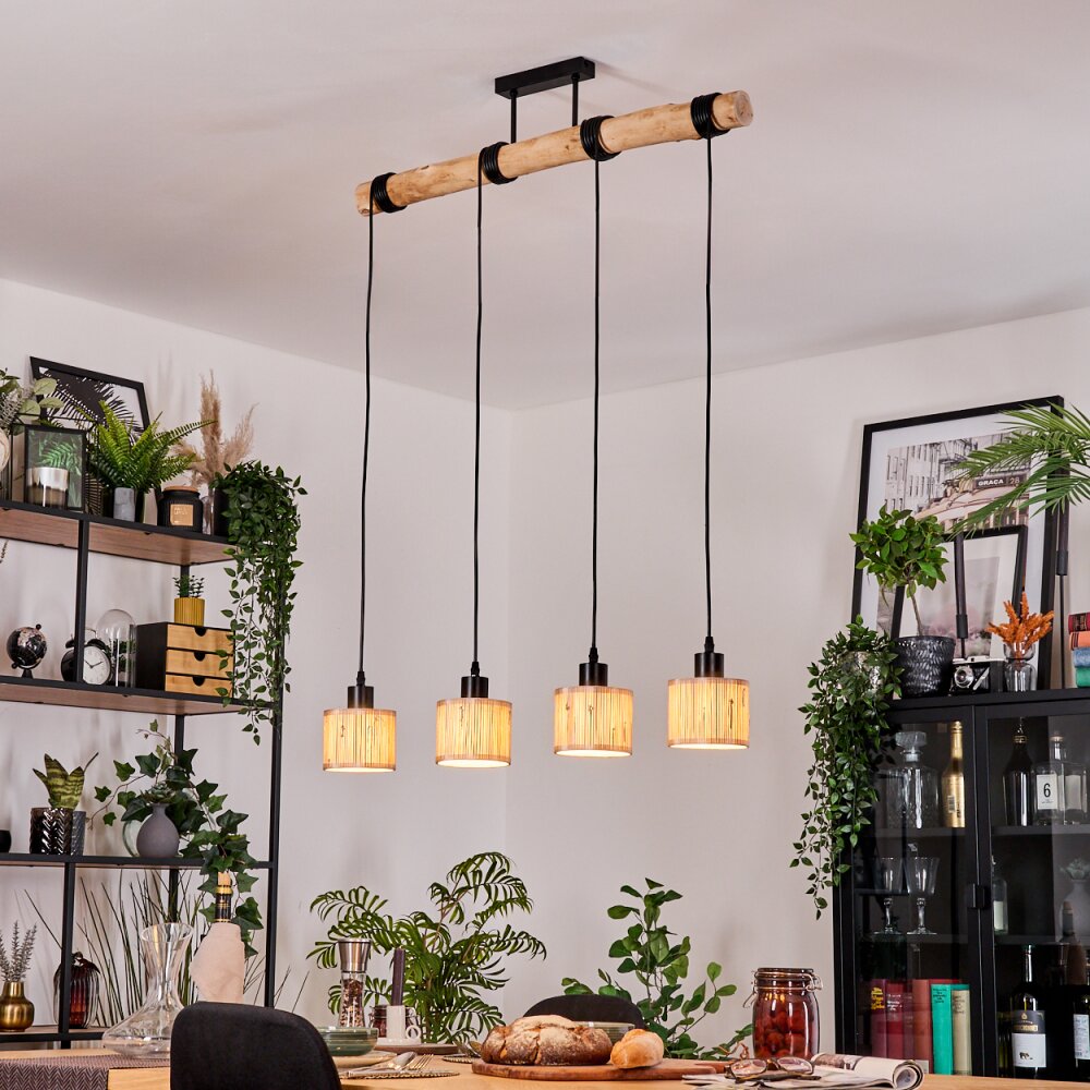 Bongal Suspension, Suspension Écru, Noir, 4 lumières main product photo