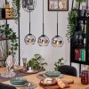 Koyoto Suspension, Boule lumineuse, Suspension Écru, Noir, 3 lumières