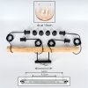 Koyoto Suspension, Boule lumineuse, Suspension Écru, Noir, 4 lumières